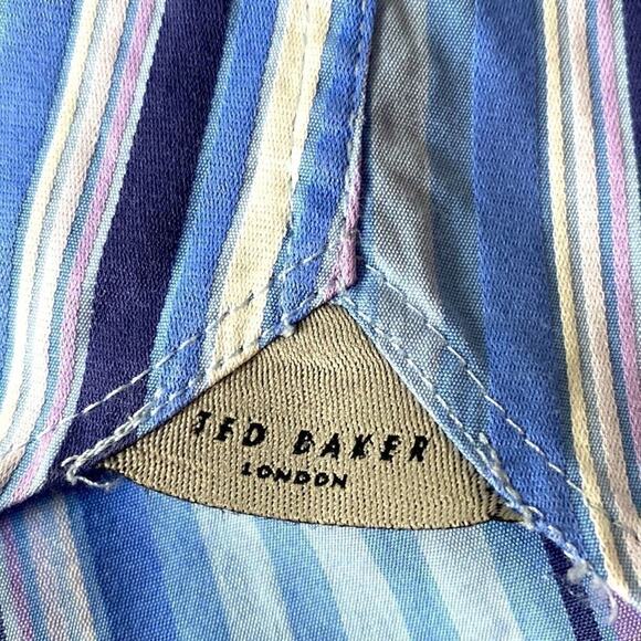Men shirt TED BAKER London dress shirt long sleeves French cuffs 100% Cotton MED - Picture 7 of 12